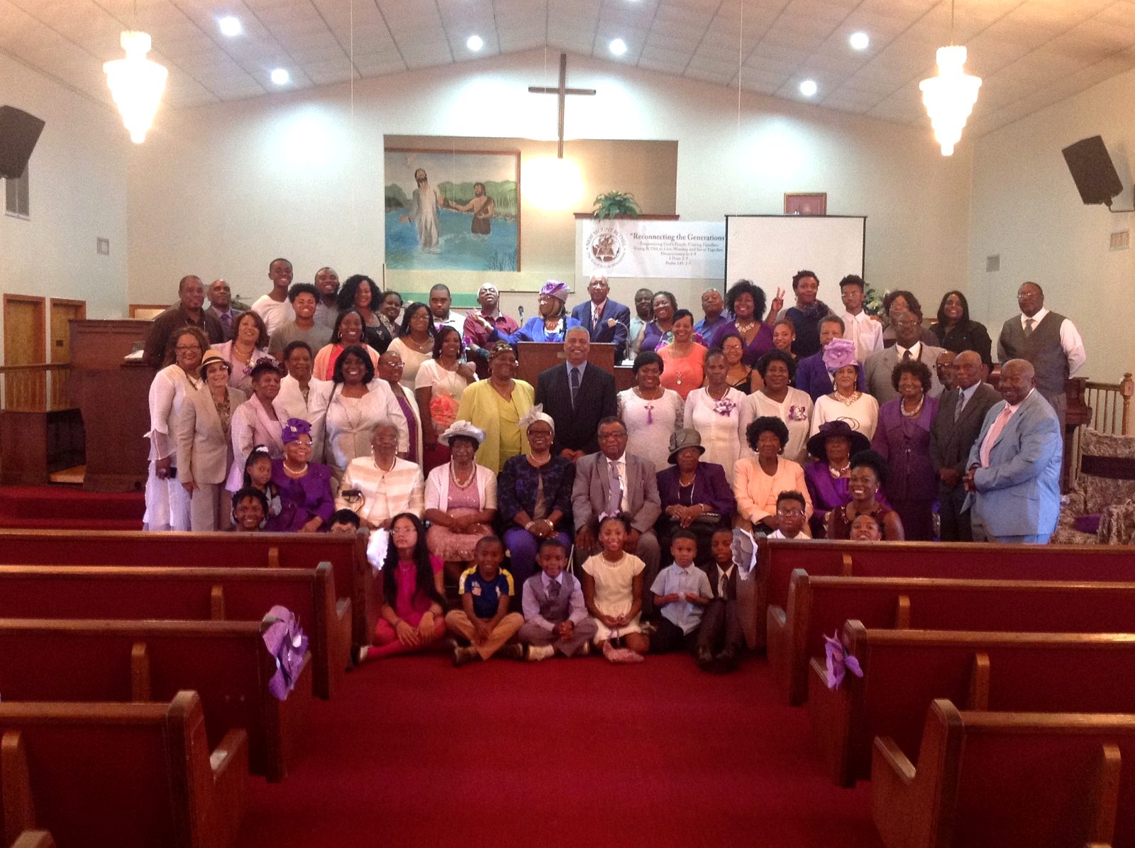 The New Mount Bethel congregation gathered together in the sanctuary